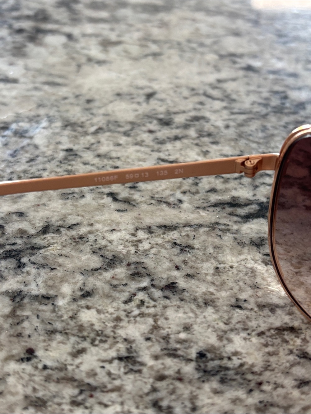 Michael Kors Rose Gold Aviator Sunglasses with Pink-Tinted Lenses - Picture 4 of 7